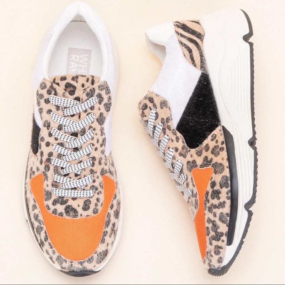 White Raven Leopard Sneakers